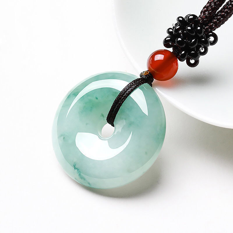 Natural Green Jade Quality Jadeite Safety Buckle Female Necklace Pendant Male