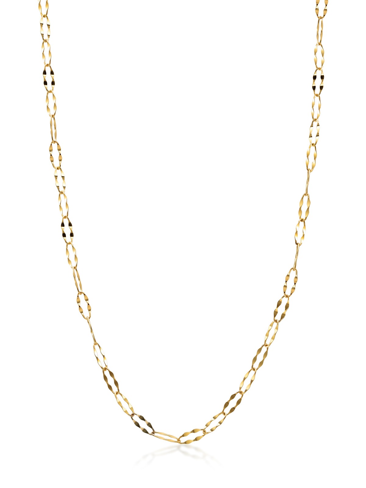 10K Yellow Gold Link Chain Necklace For Women and (18 Inches Length, 2MM Width)