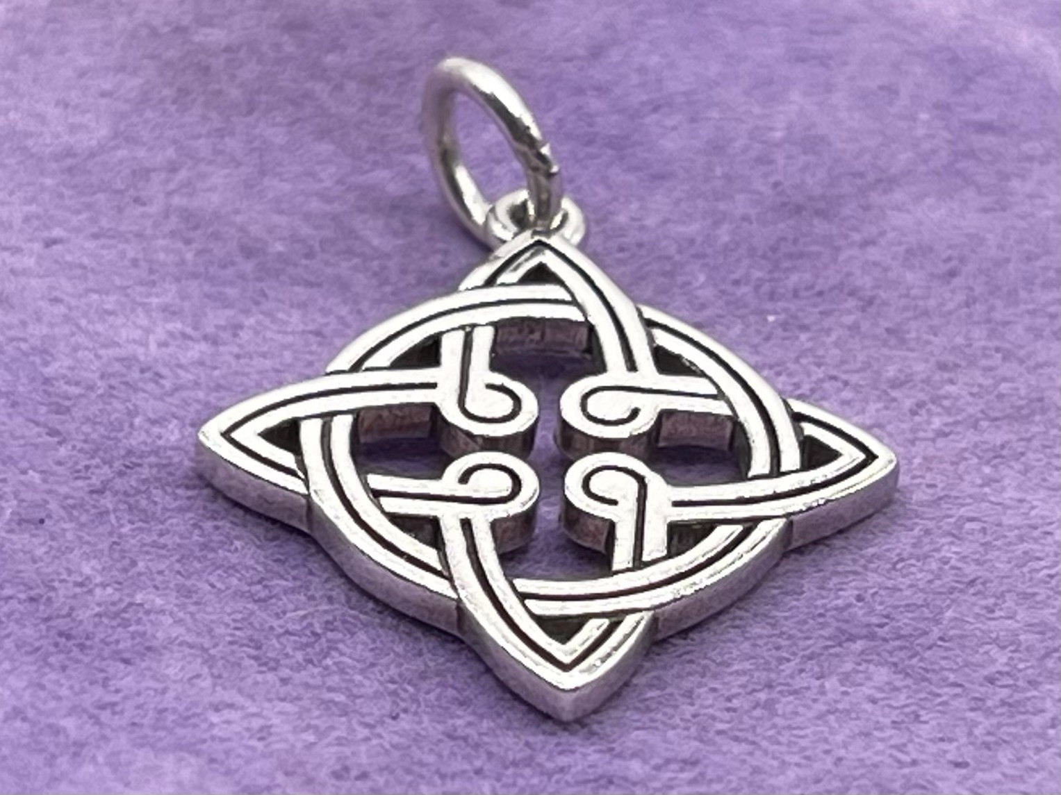 James Avery Retired Openwork Celtic Knot Pendant Charm Uncut Loop 925 Silver