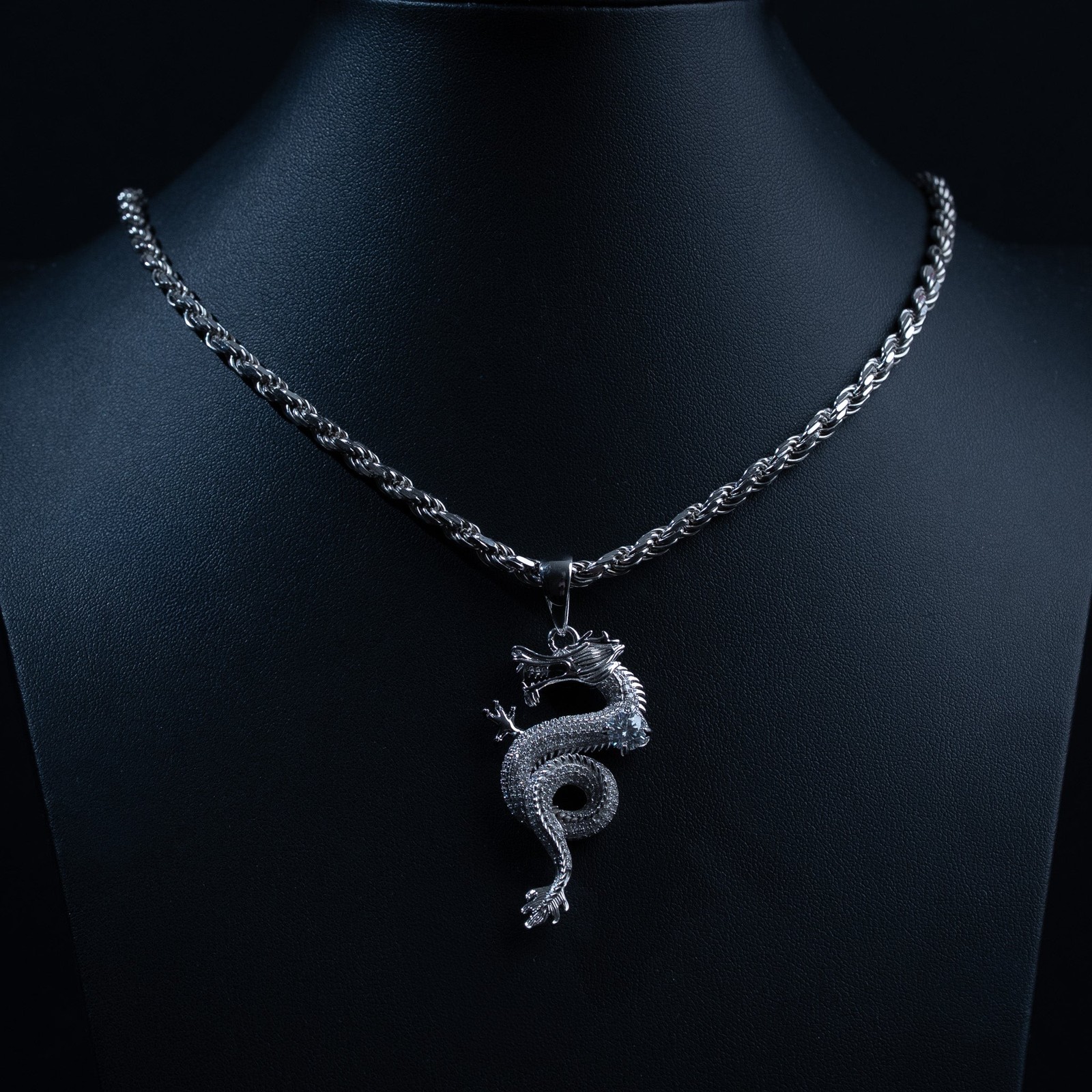 MOISSANITE Dragon Pendant Iced Solid Real 925 Sterling Silver Hip Hop Jewelry