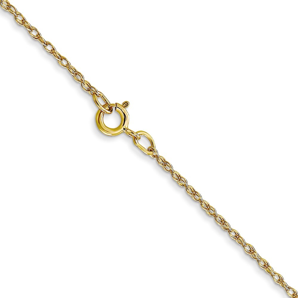 10k Yellow Gold .7mm Carded Cable Rope Chain Necklace 20 In, 0.78g