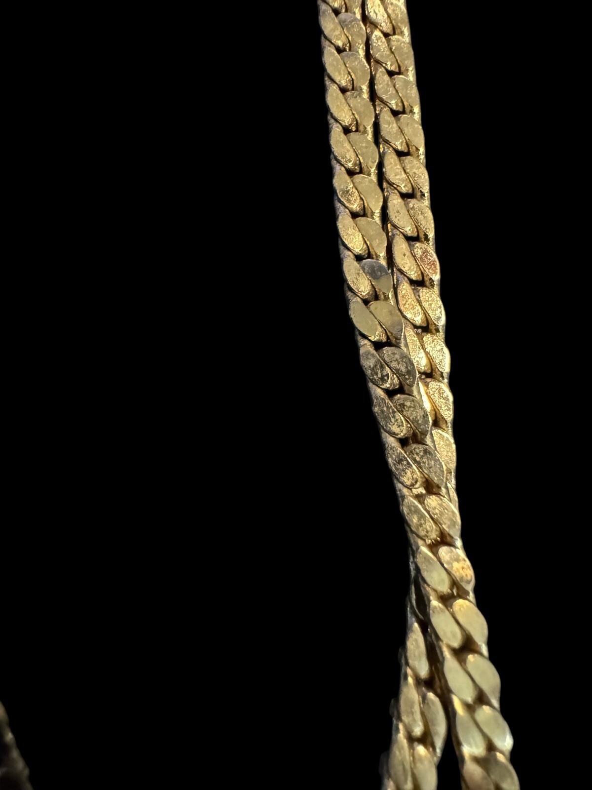 30″ 24k Gold Electroplate Necklace Link Weave Cuban Diamond Cut P9