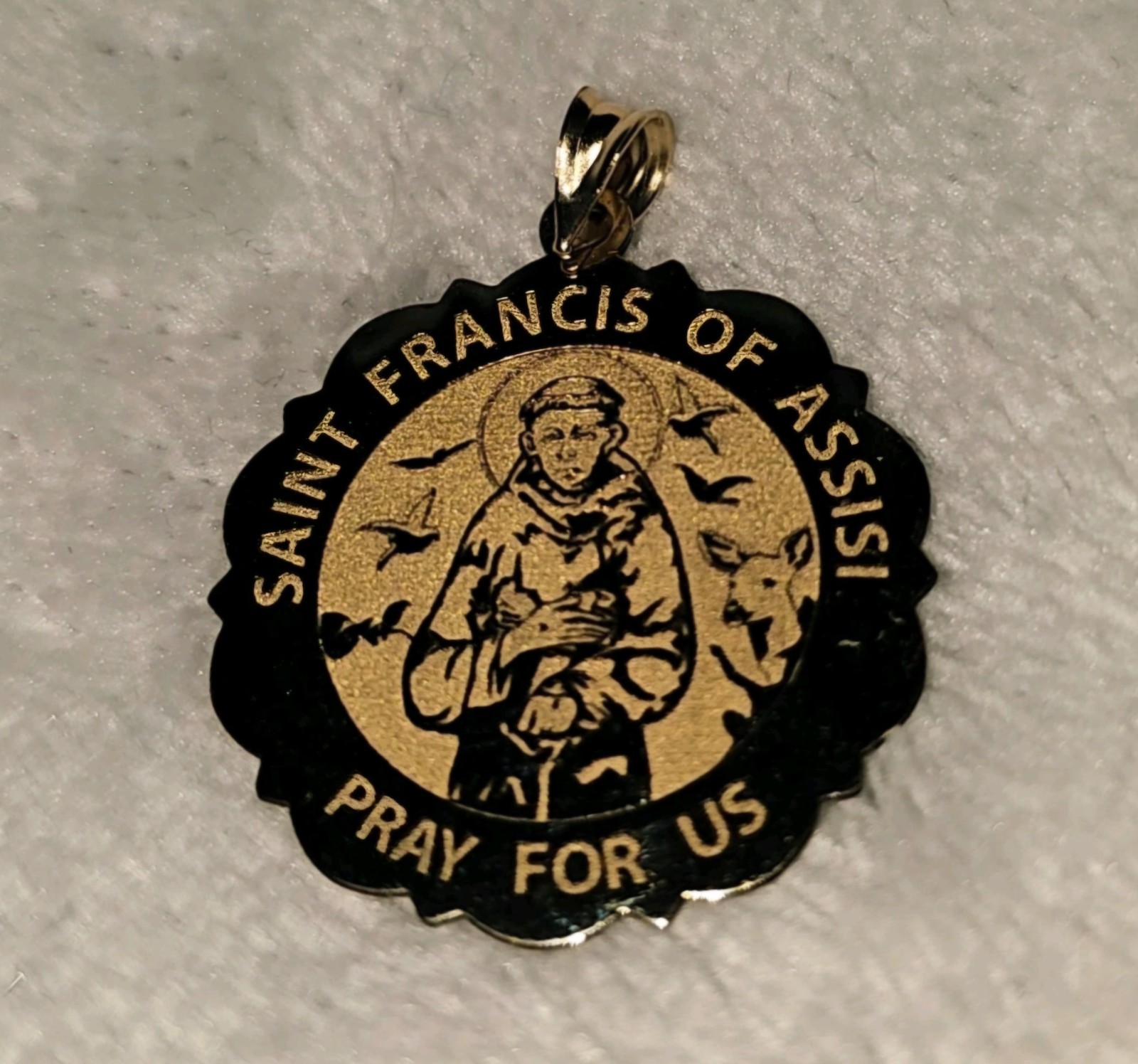 🌟SALE🌟 NIB L St. Francis of Assisi 14k Solid Gold Medal & 18K Bonded 24″ Chain