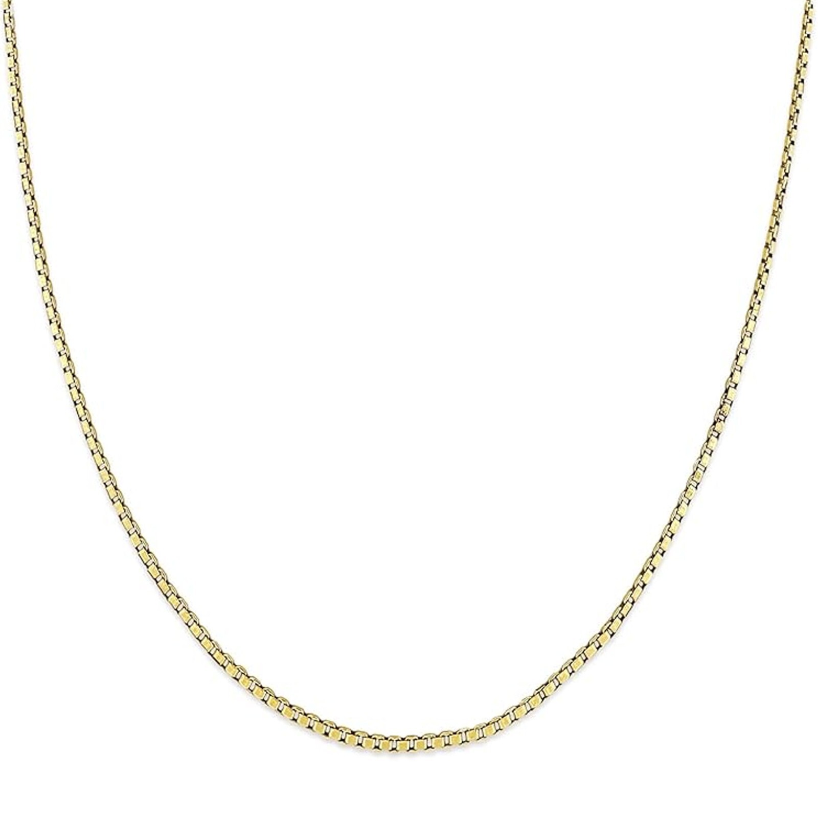14K Solid Yellow Gold 0.45 mm Box Chain with Lobster Clasp 16″ 18″ 20″