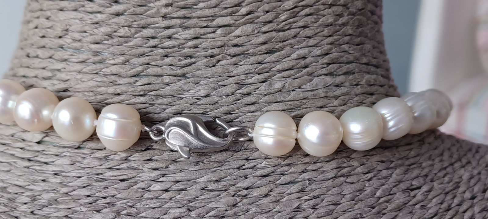 Pearl Collar Necklace Sterling Silver 925 Clasp Freshwater Pearls Signed