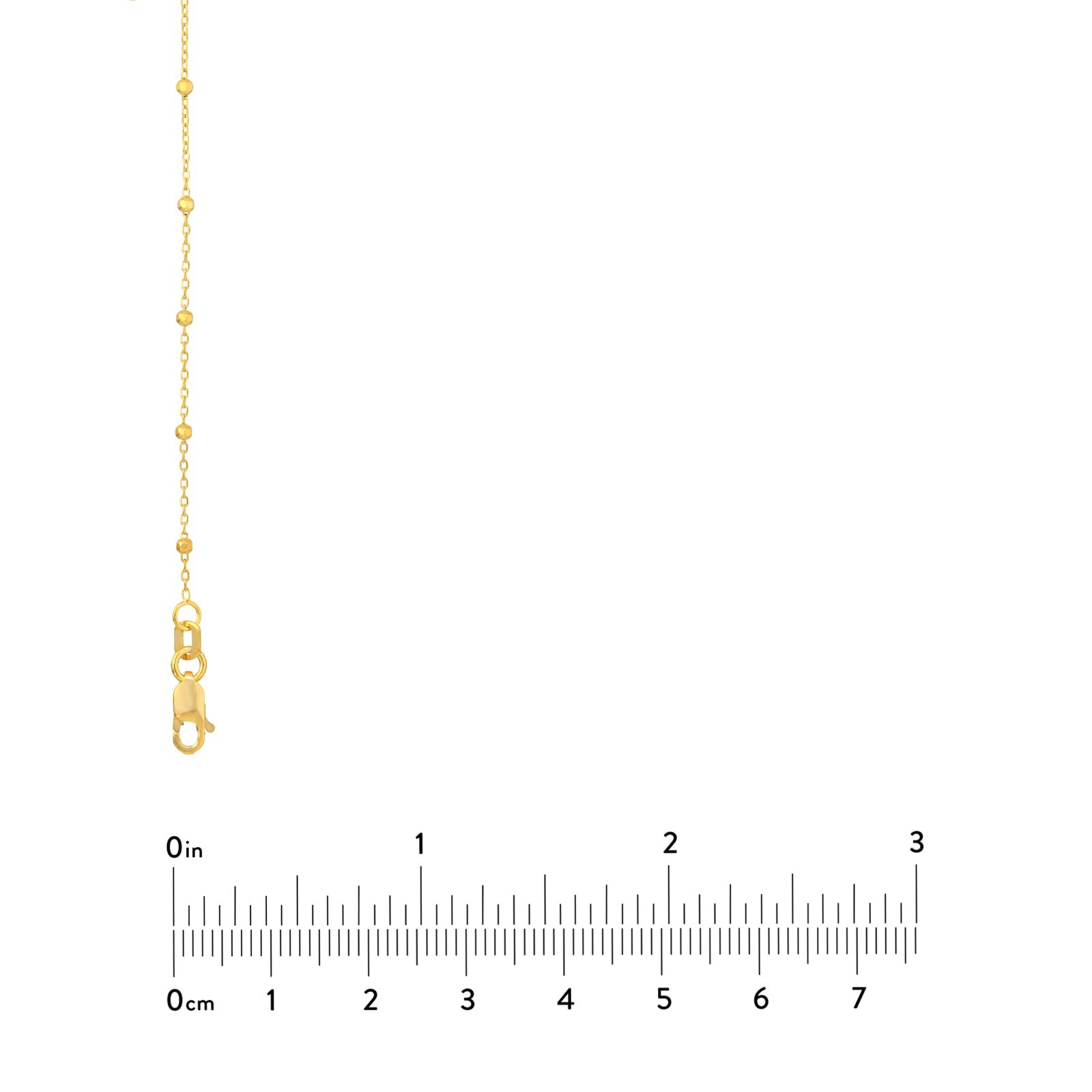 1.7mm Bead Cable Saturn Chain Necklace Real 14K Yellow Gold