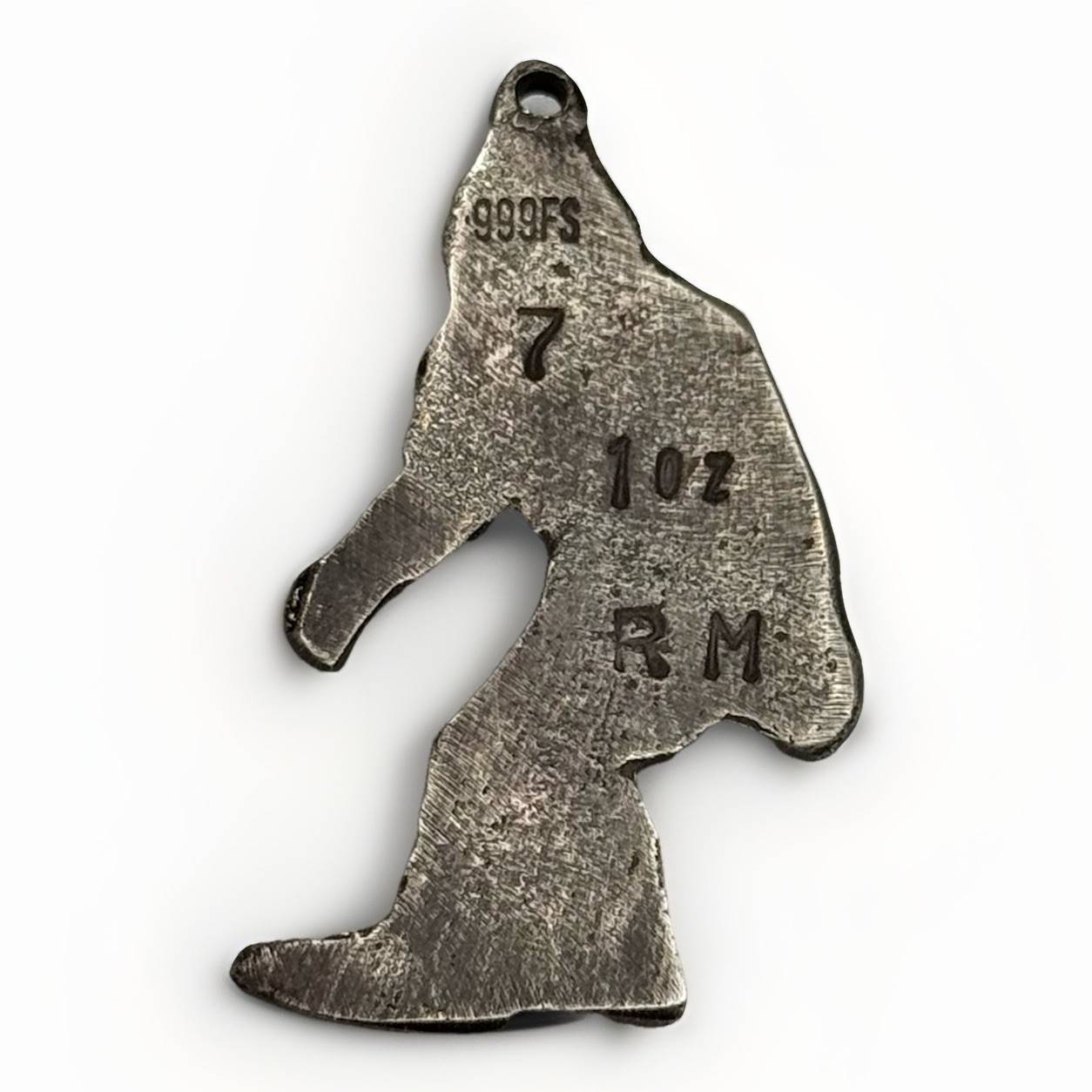 Resurrection Metals 1oz Fine Antiqued Silver Big Foot Pendant w/COA Serial #7