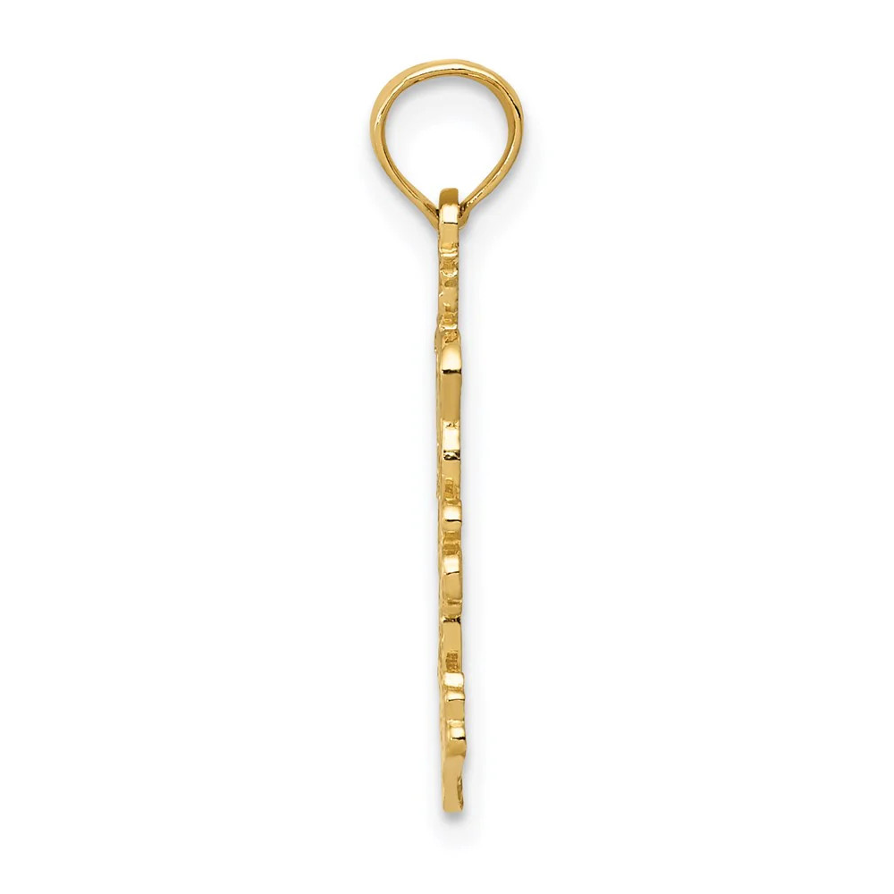 10K / 14K Yellow Gold Double Palm Trees Pendant