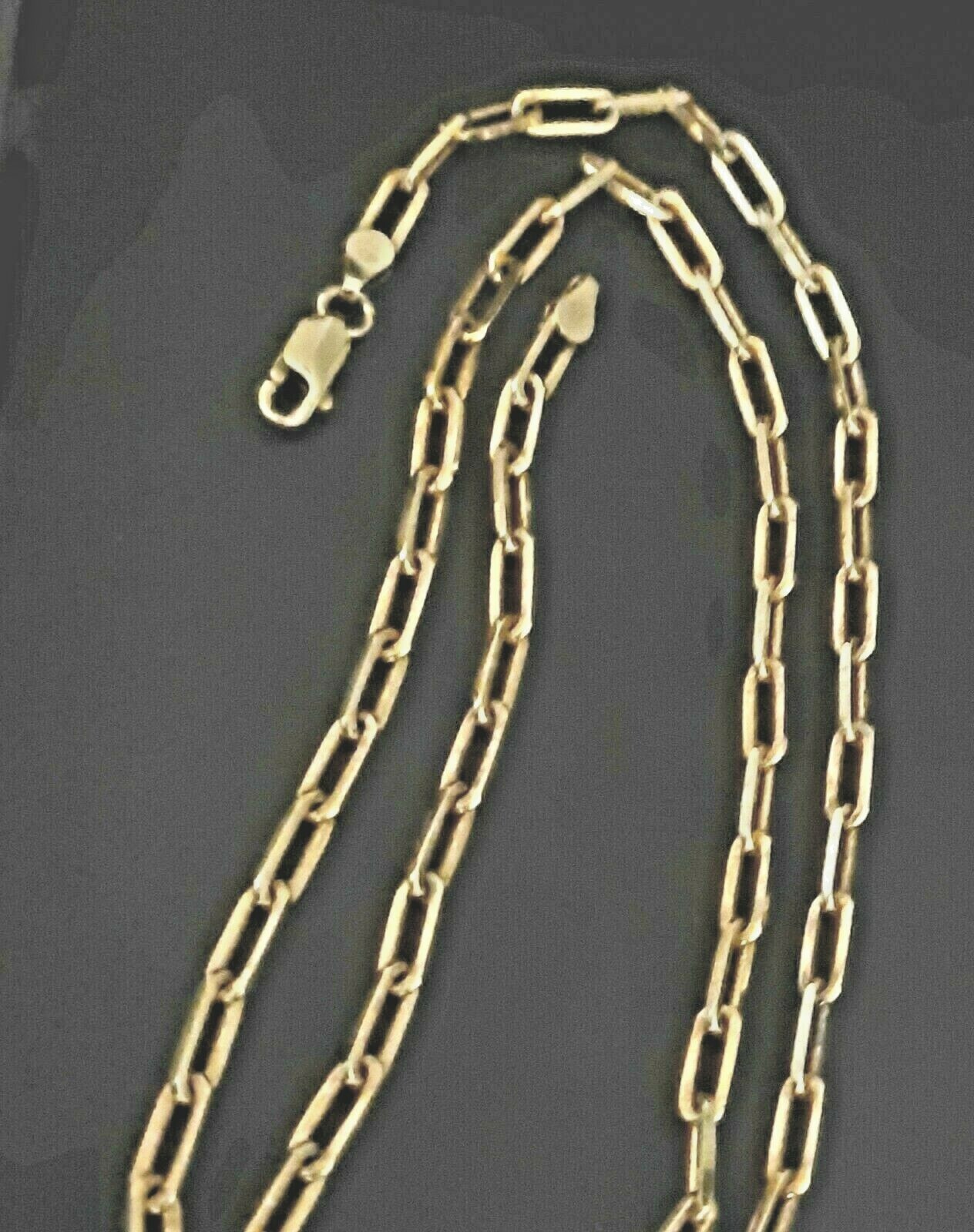 Gold Plate over Silver Paper Clip Chain 24 Inch .925 Silver Necklace Silver 17Gr