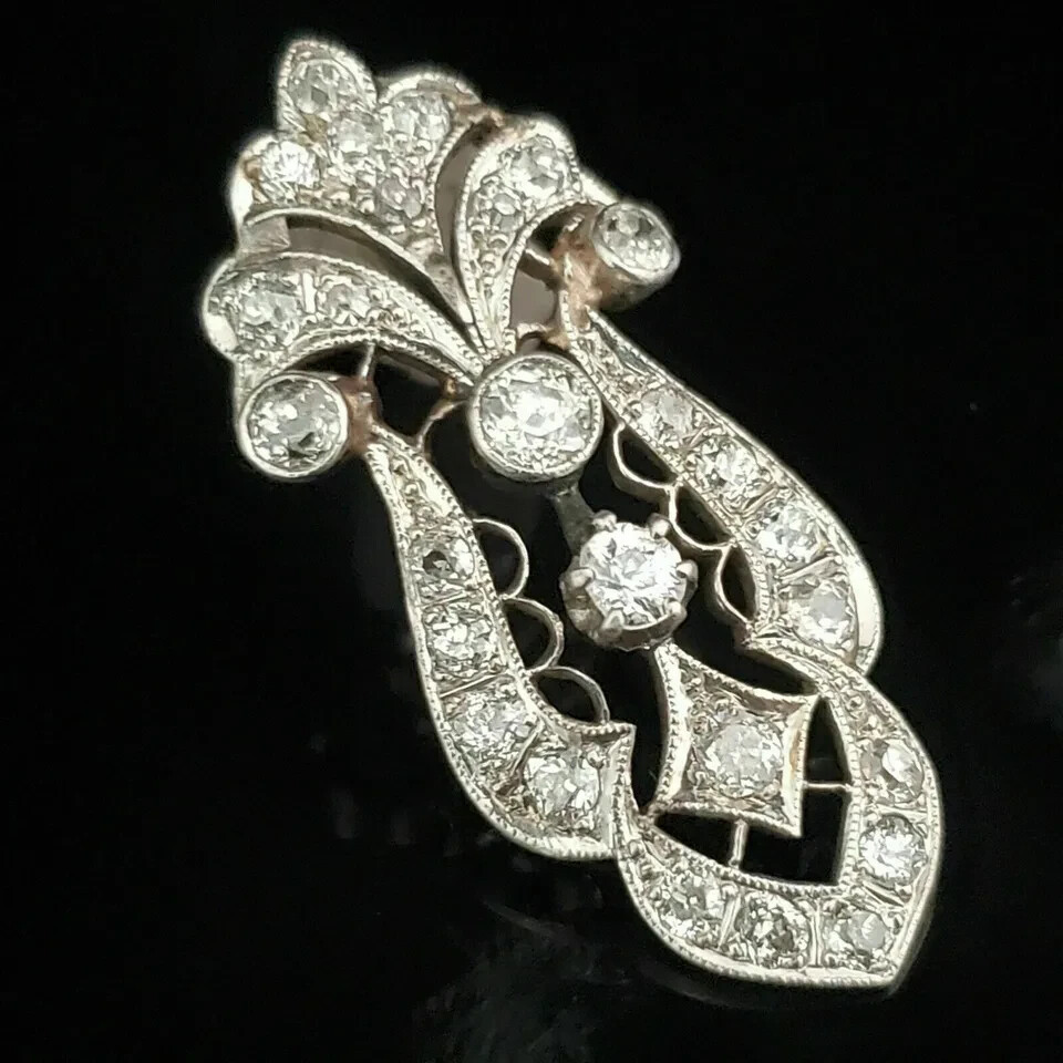 3Ct Round Cut Edwardian Diamond Pendant 14K White Gold Over