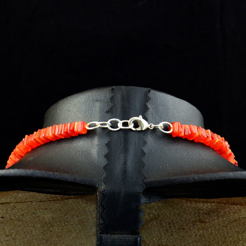 198 Cts Earth Mined Orange Carnelian Heishi Beaded Necklace Jewelry JK 29E279