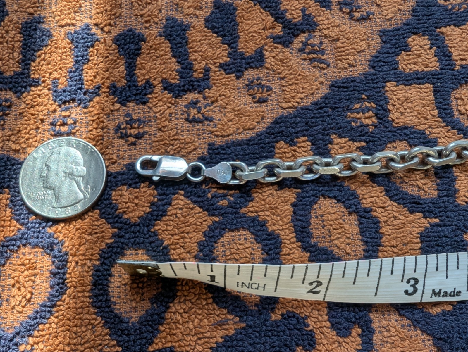 solid sterling silver cable rolo chain 18 in Long x 6mm wide