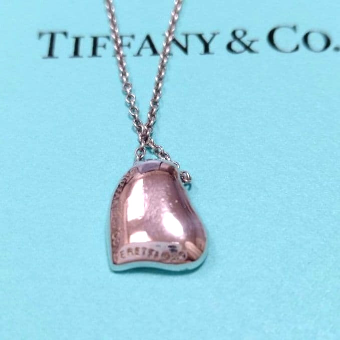 Tiffany & Co. Elsa Peretti Full Heart Pendant Necklace Silver 925 No Box Used
