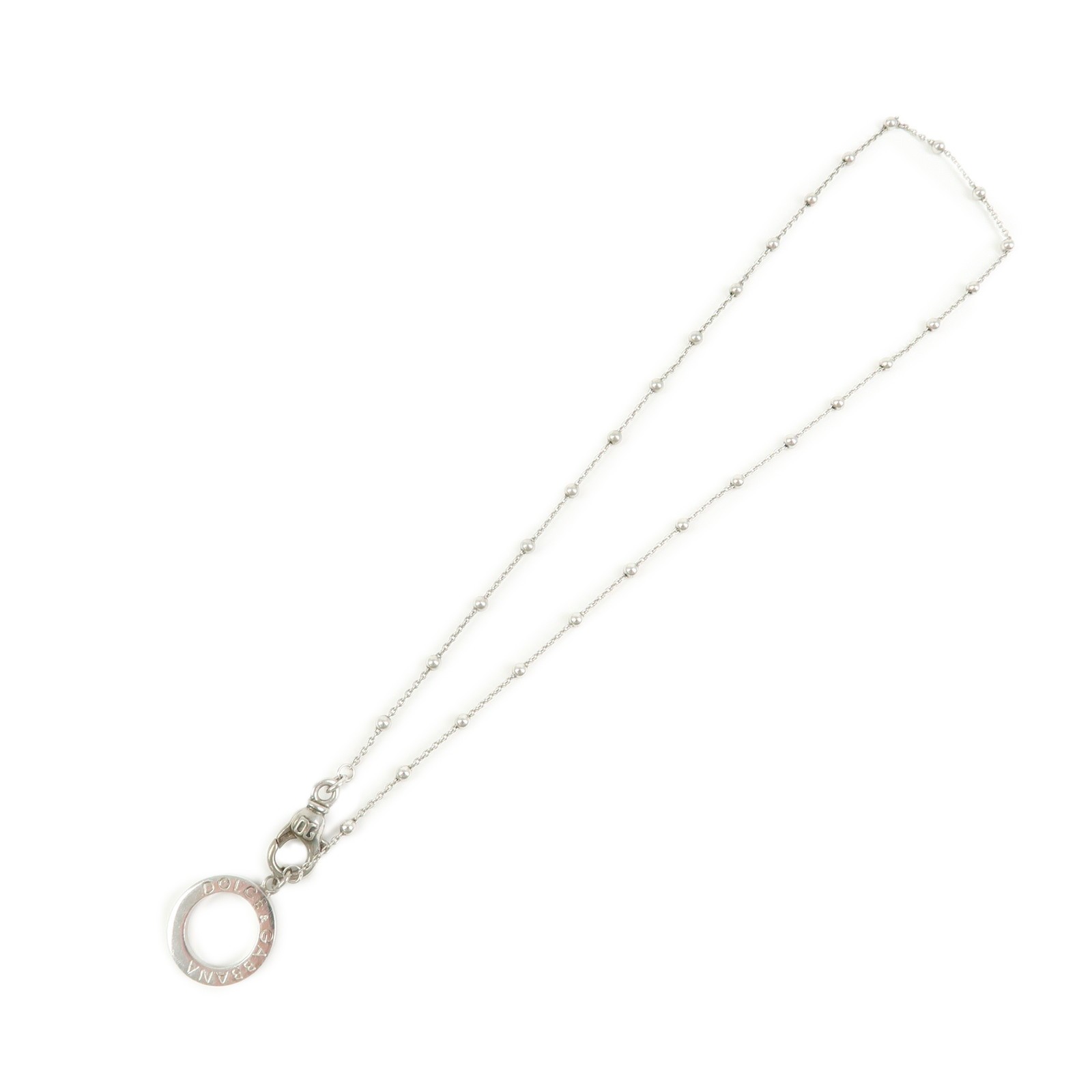 Dolce & Gabbana Sterling Pendant Necklace SV925 Silver Authentic Used F/S