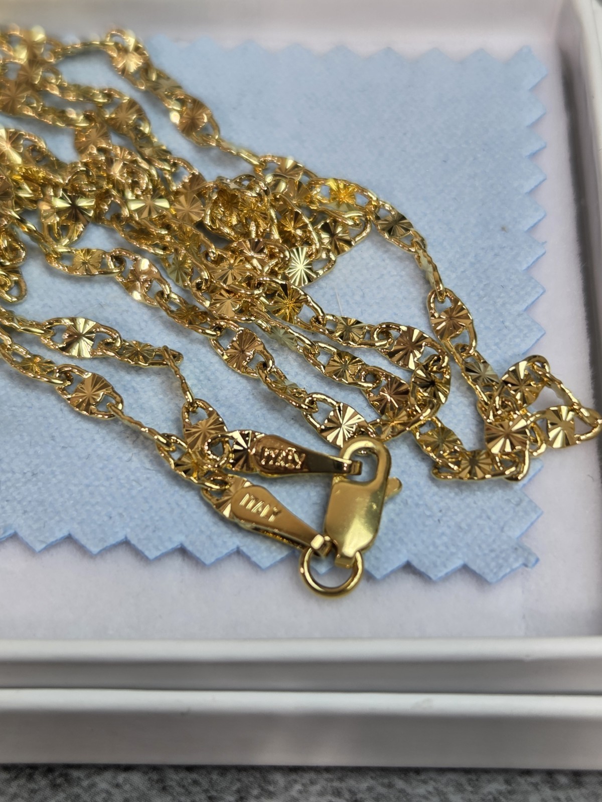 27″ Gold Plated Diamond Cut Chain Necklace 3mm Italy Style Long Sparkle Link