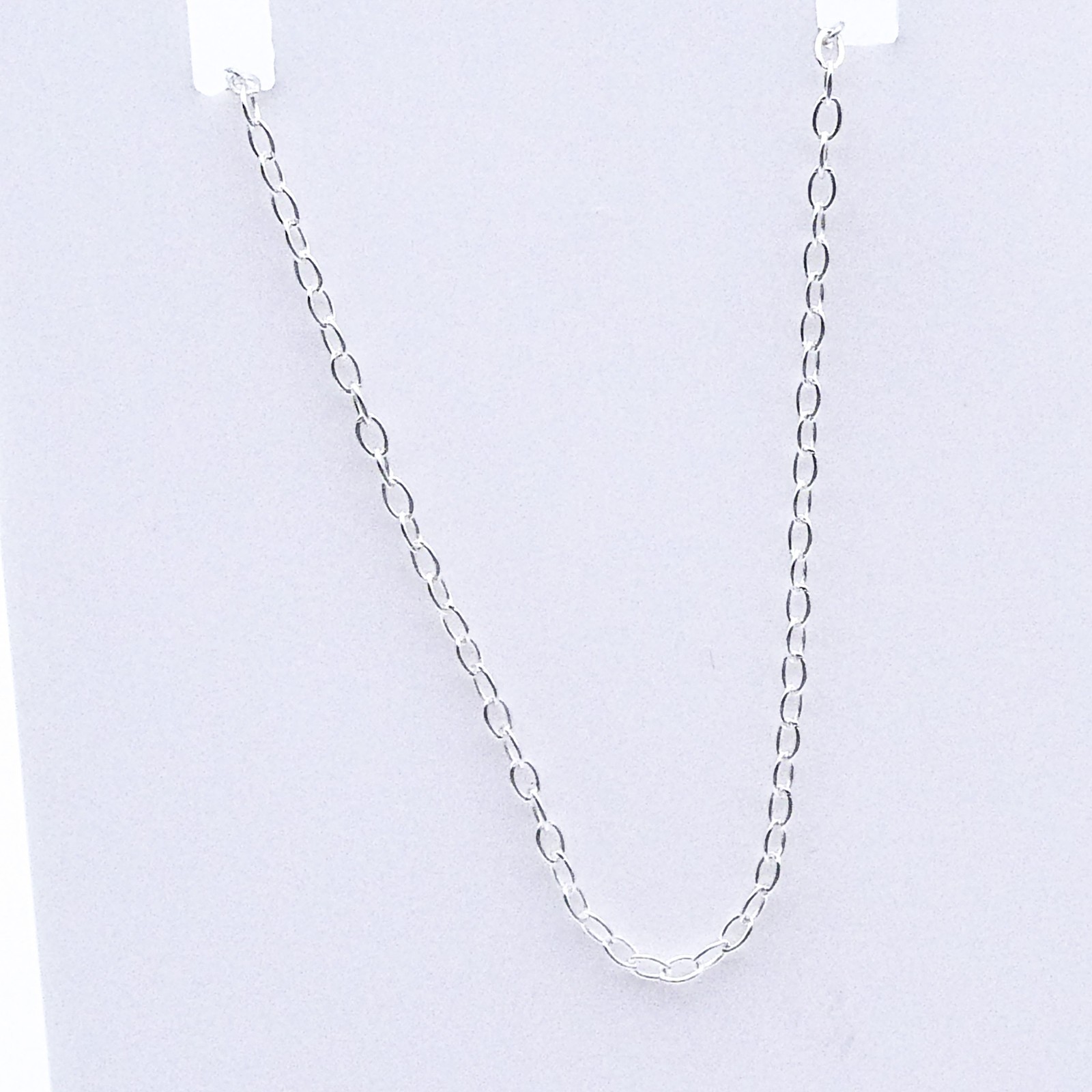 New Sterling Silver Italy Oval Link Chain Necklace 20″ Stackable