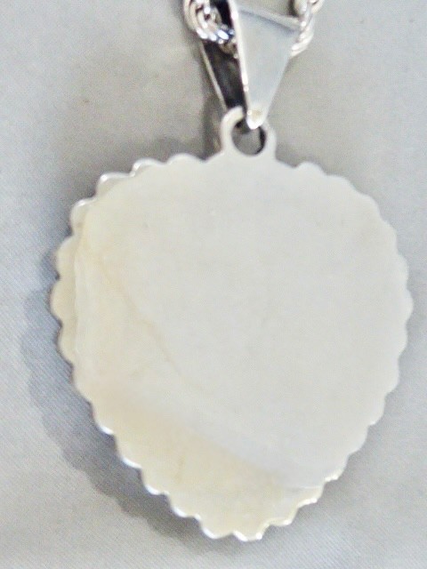 STUNNING 925 STERLING SILVER HEART SHAPE LAPIS TAXCO MEXICO PENDANT & CHAIN 26″