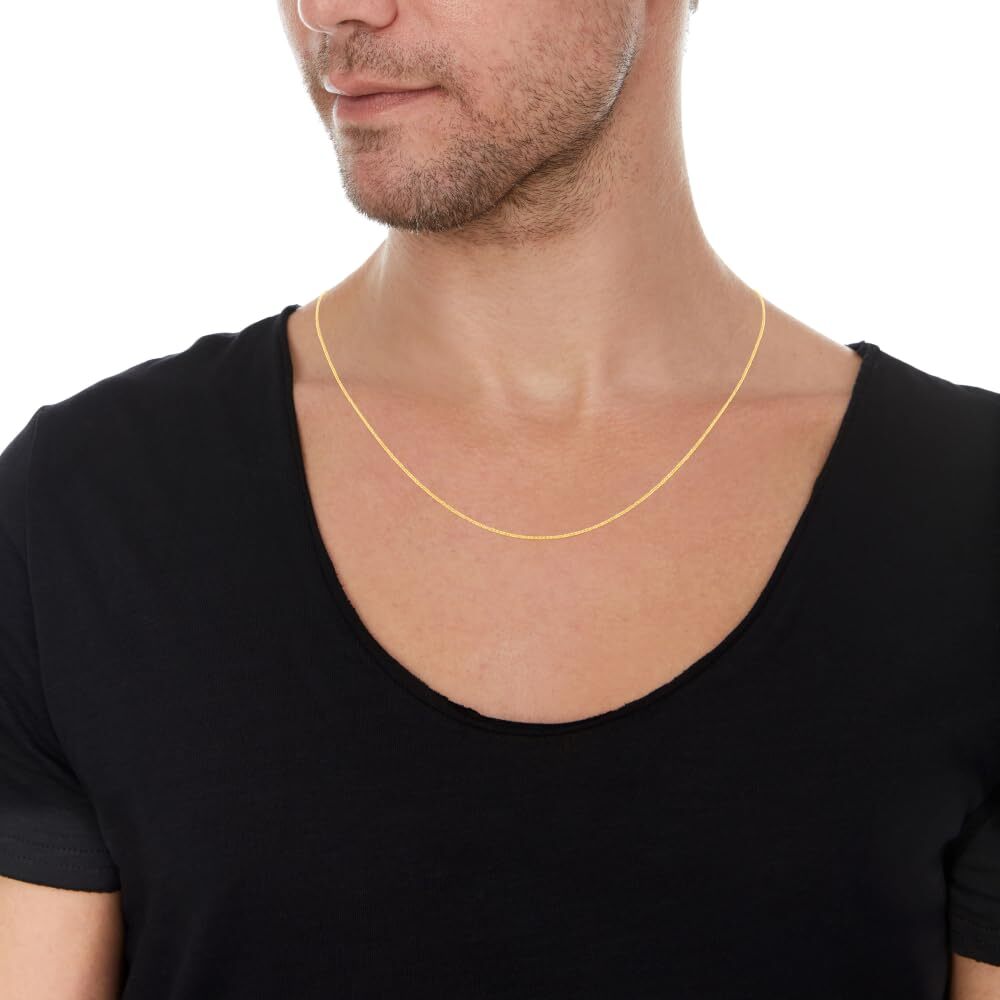 Floreo 10k Yellow Gold or White Gold Adjustable Wheat Chain Necklace, 24 Inch