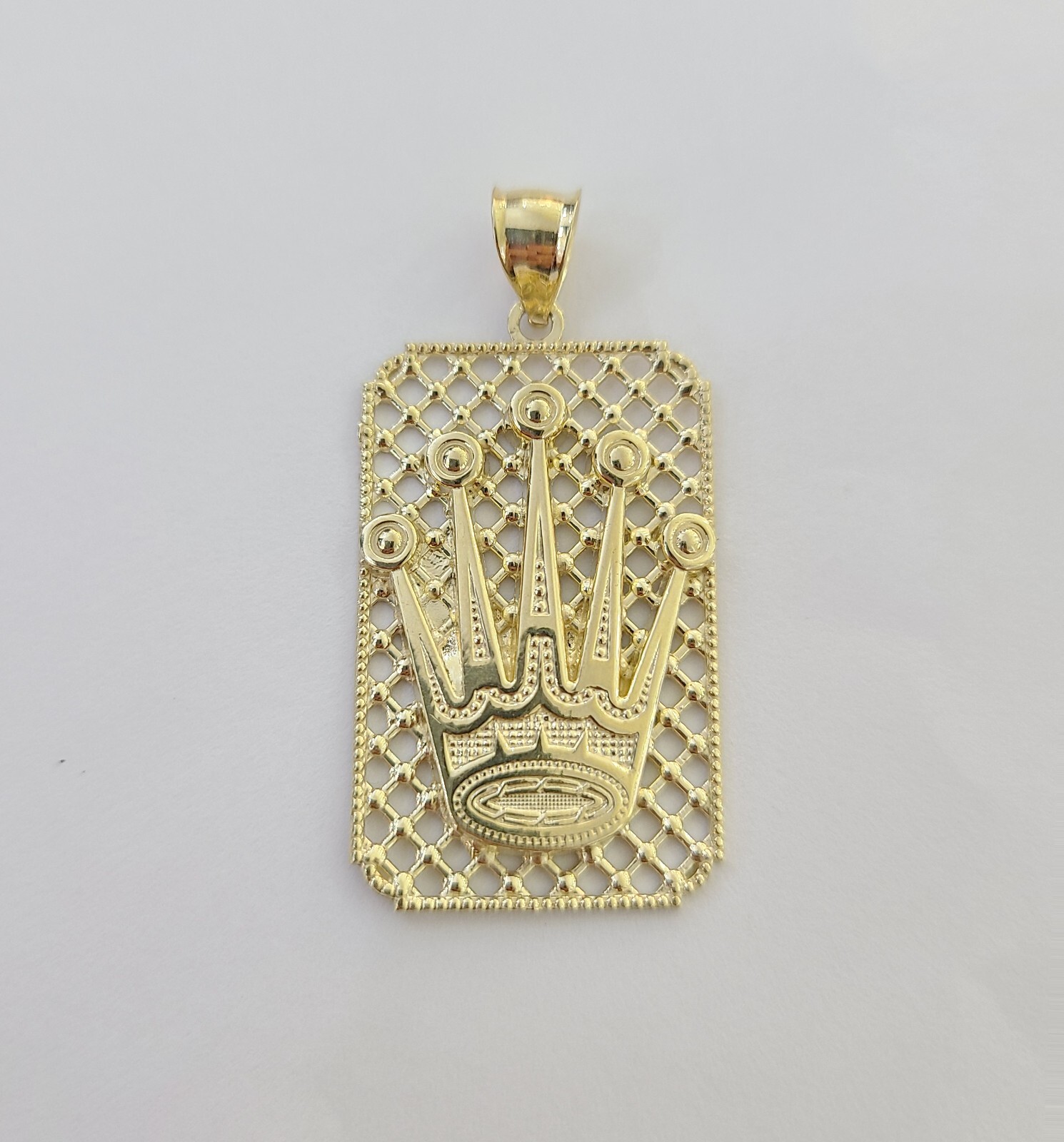 10K Real Yellow Gold Crown Charm Pendant Crown Gold 10kt
