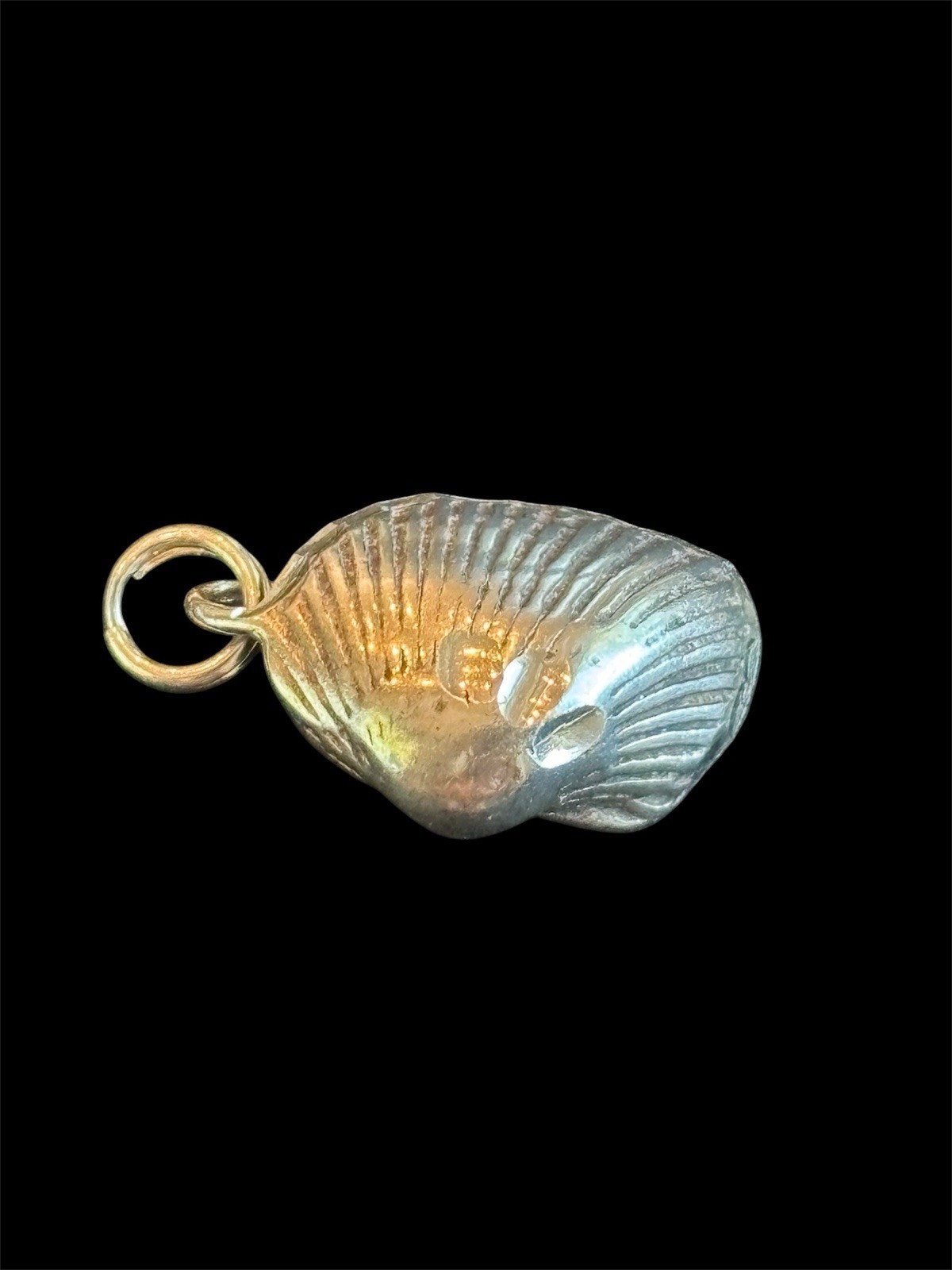 Sterling Silver Oyster Shell Beach Ocean Charm Pendant 925