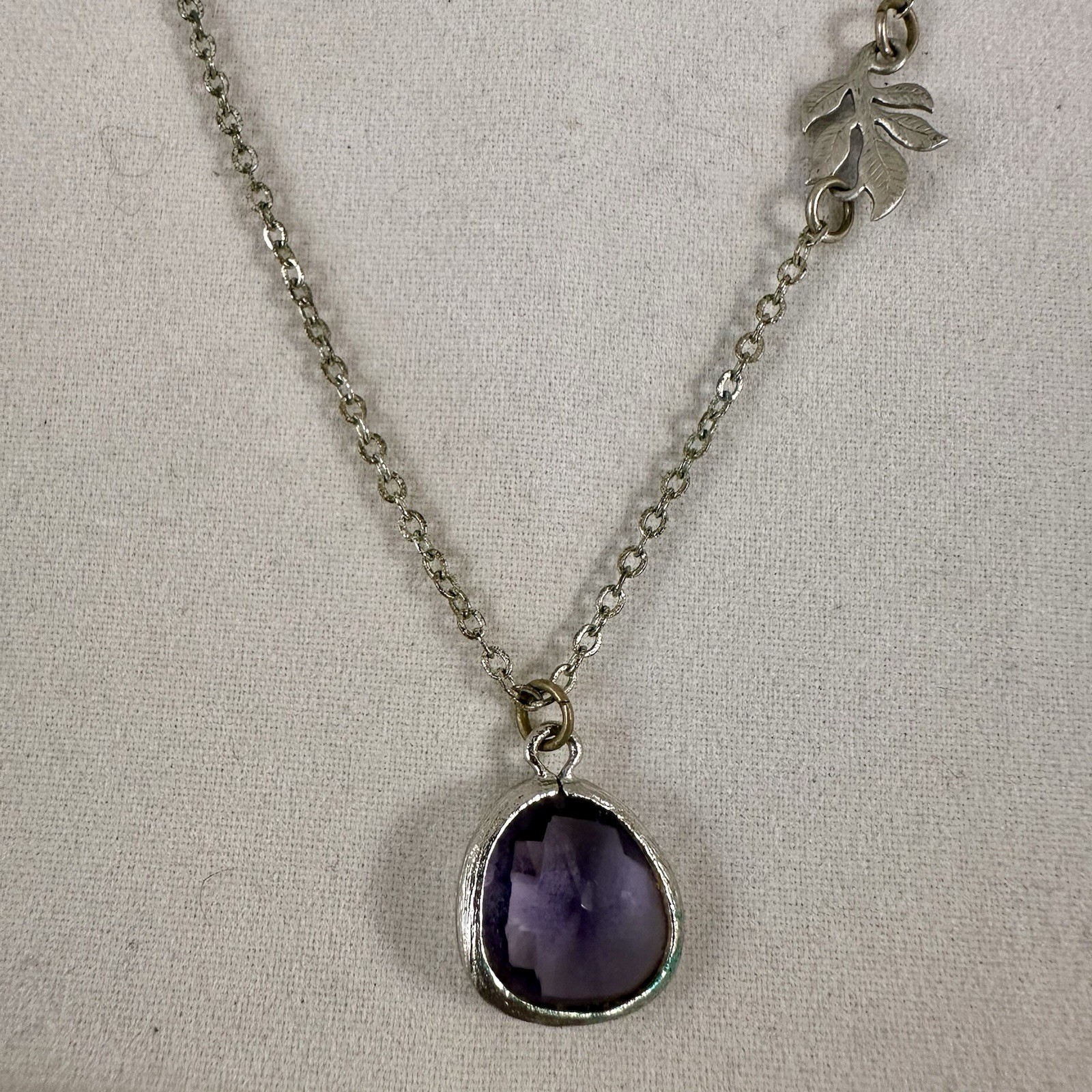 AMETHYST PENDANT NECKLACE With 925 Sterling Silver Chain 8 inches