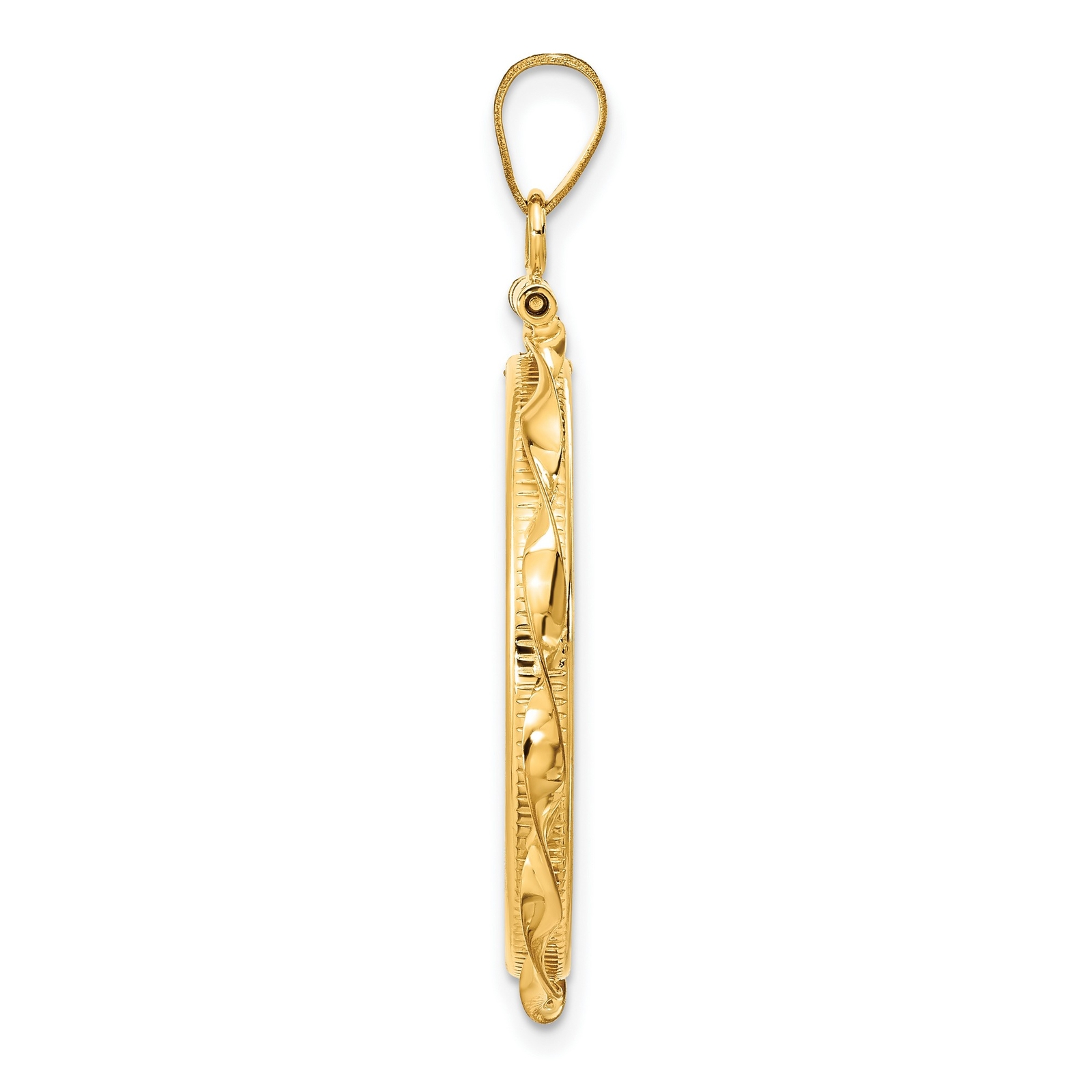 14k Yellow Gold Twisted Ribbon Screw Top US $10 Indian Coin Bezel