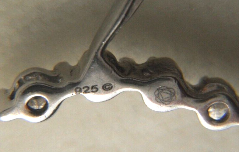 925 Heart 1 Diamond 925 19″ Singapore Chain Spring Ring Clasp 2.32g