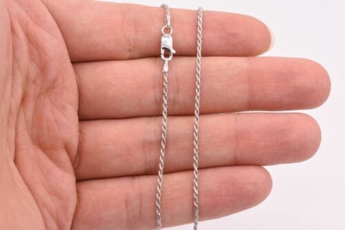 Tarnish-Free Diamond Cut Rope Chain Necklace Real 925 Sterling Silver ALL SIZES