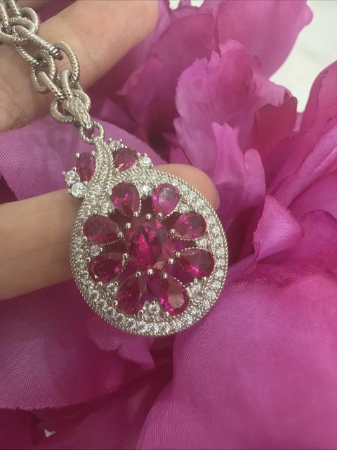2Ctw Lab Created Pink Diamond Pendant Sterling Silver 14k White Gold Plated