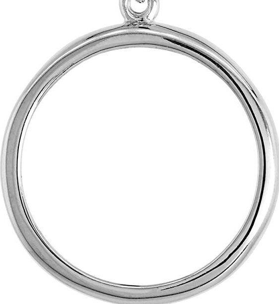 Sterling Silver Bezel 24 mm Quater Dollar Coin Prong Back Round Edge 25 Cent