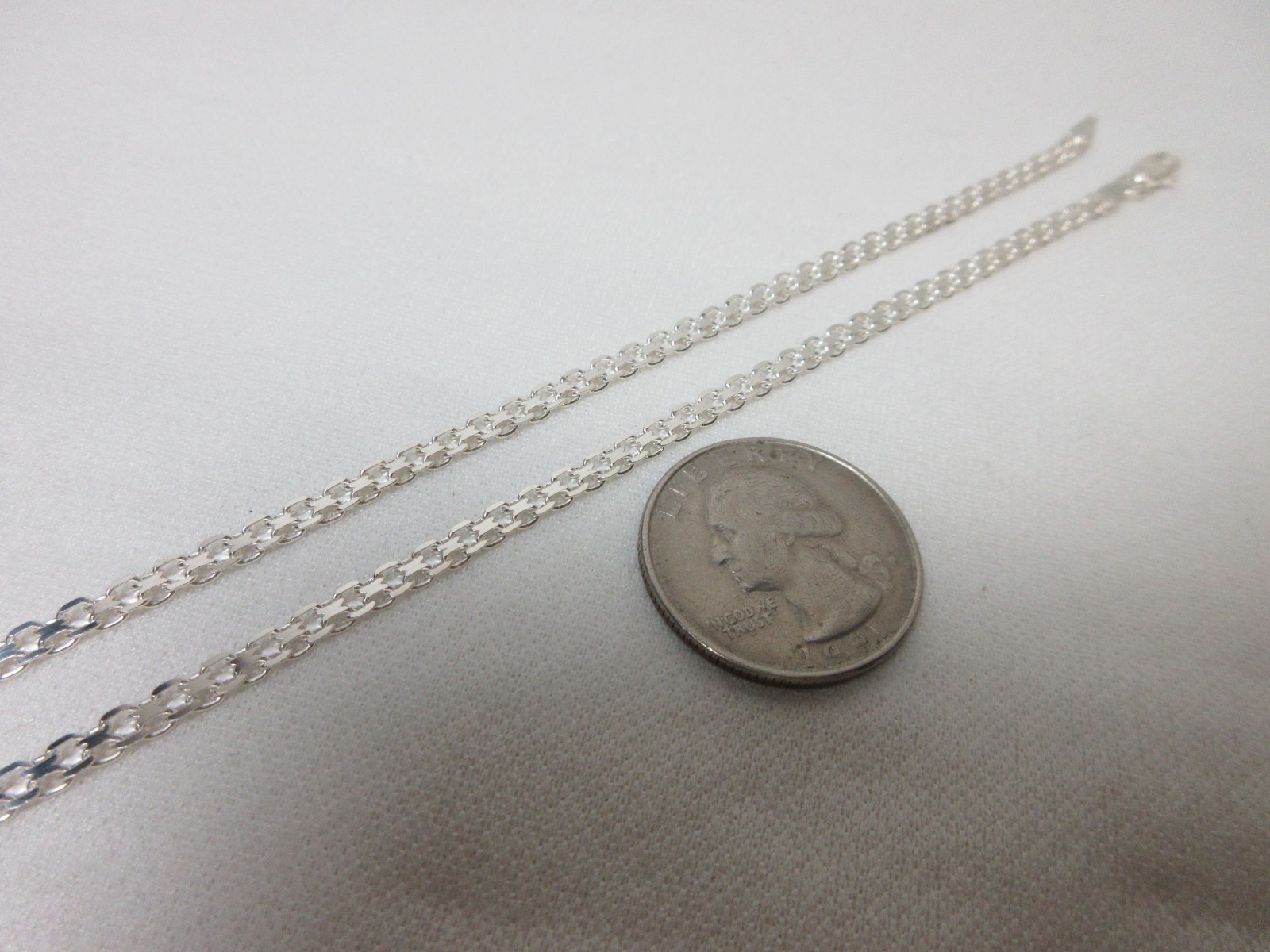 STERLING SILVER NECKLACE LINK CHAIN 925 ITALY 18.25 INCH ITEM #7