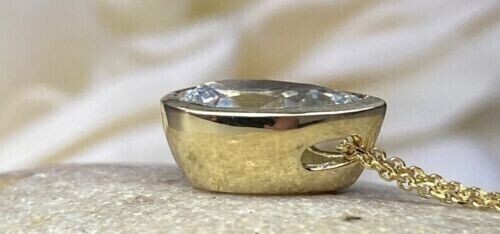 2.00Ct Pear Cut Lab Created Solitaire Women’s Pendant 14K Yellow Gold Plated.