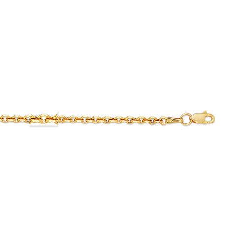 14k Yellow Gold 18″ Cable Link Pendant Chain/Necklace 1.9 mm 2 grams RCAB50