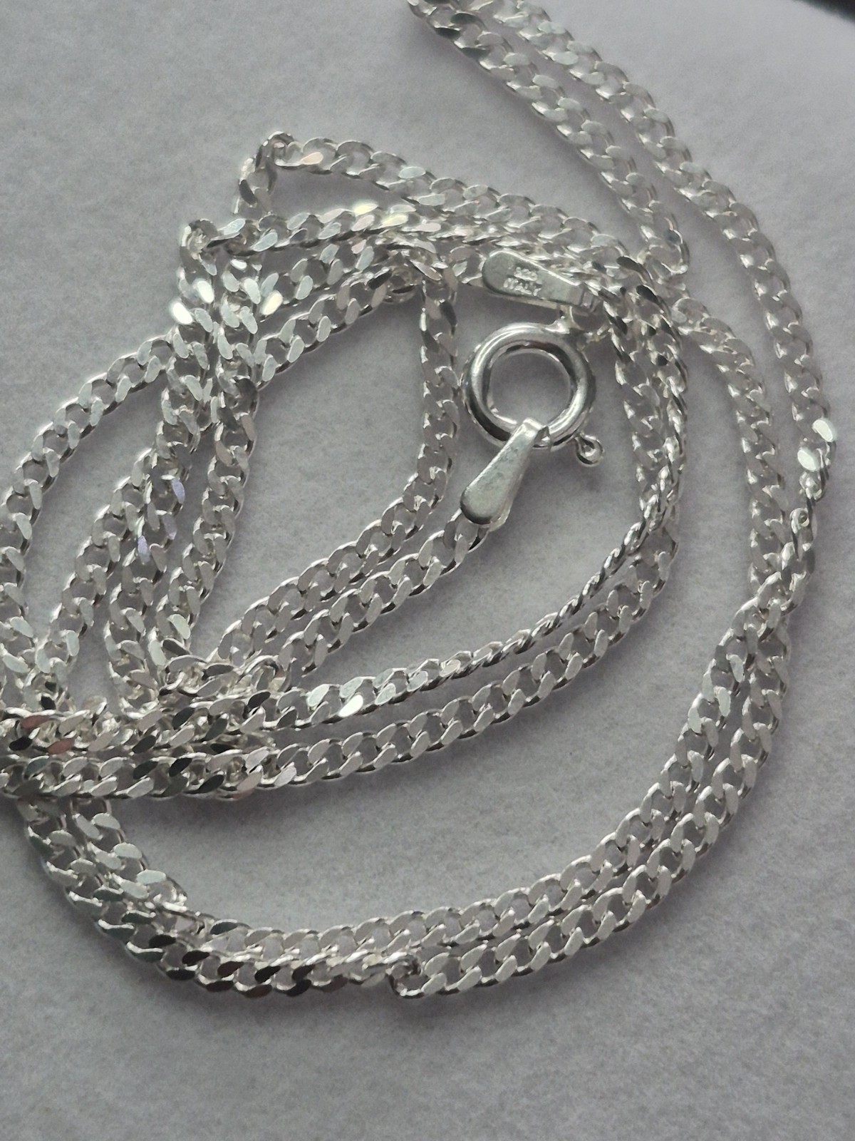 20in Italian Cuban Chain Solid Sterling Silver 925 Necklace 1.8mm