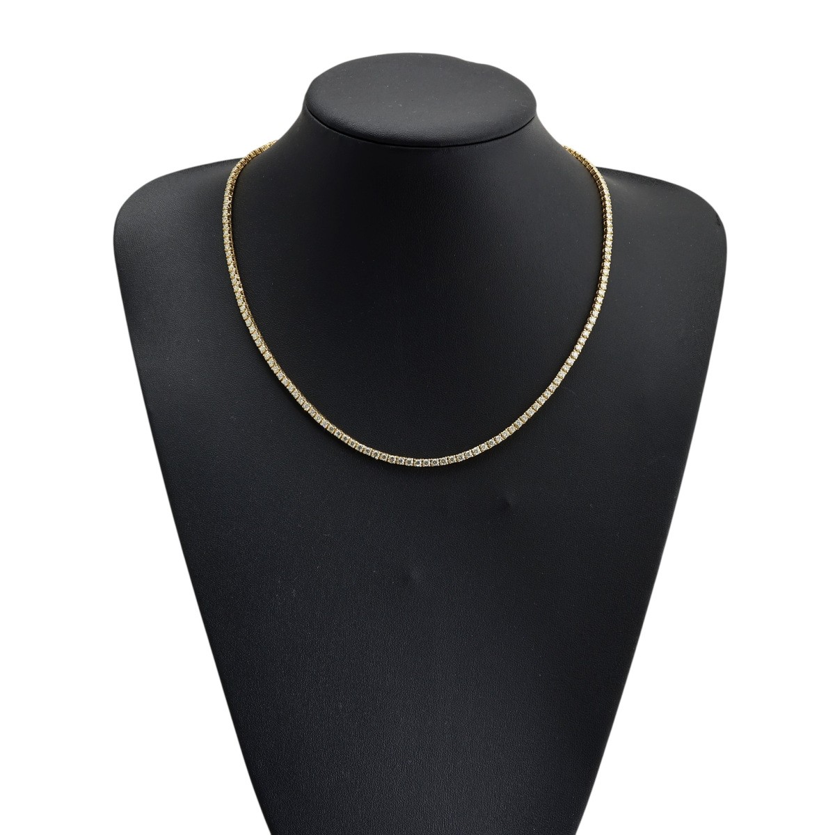 K18 yellow gold Diamond 10.01ct Necklace 49cm Pre-owned Unisex