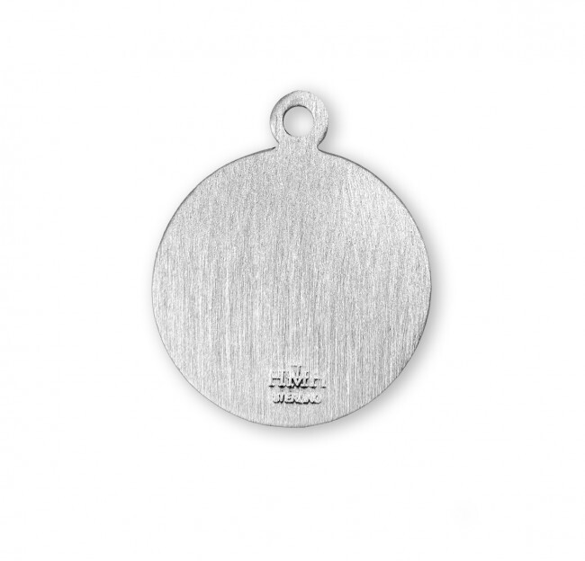 925 Sterling Silver Saint William Pendant Medal Christian Necklace Made in USA