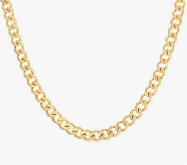 Italian 10K Yellow Gold Solid Cuban Curb Chain Necklace 24” 1.85mm