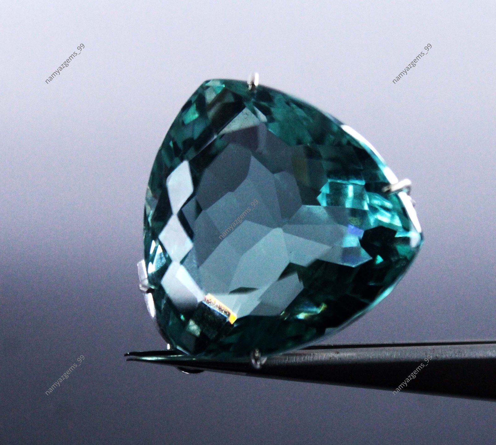 107.10 Ct Natural Aquamarine 925 Solid Silver Pendant Pear Cut Gemstone