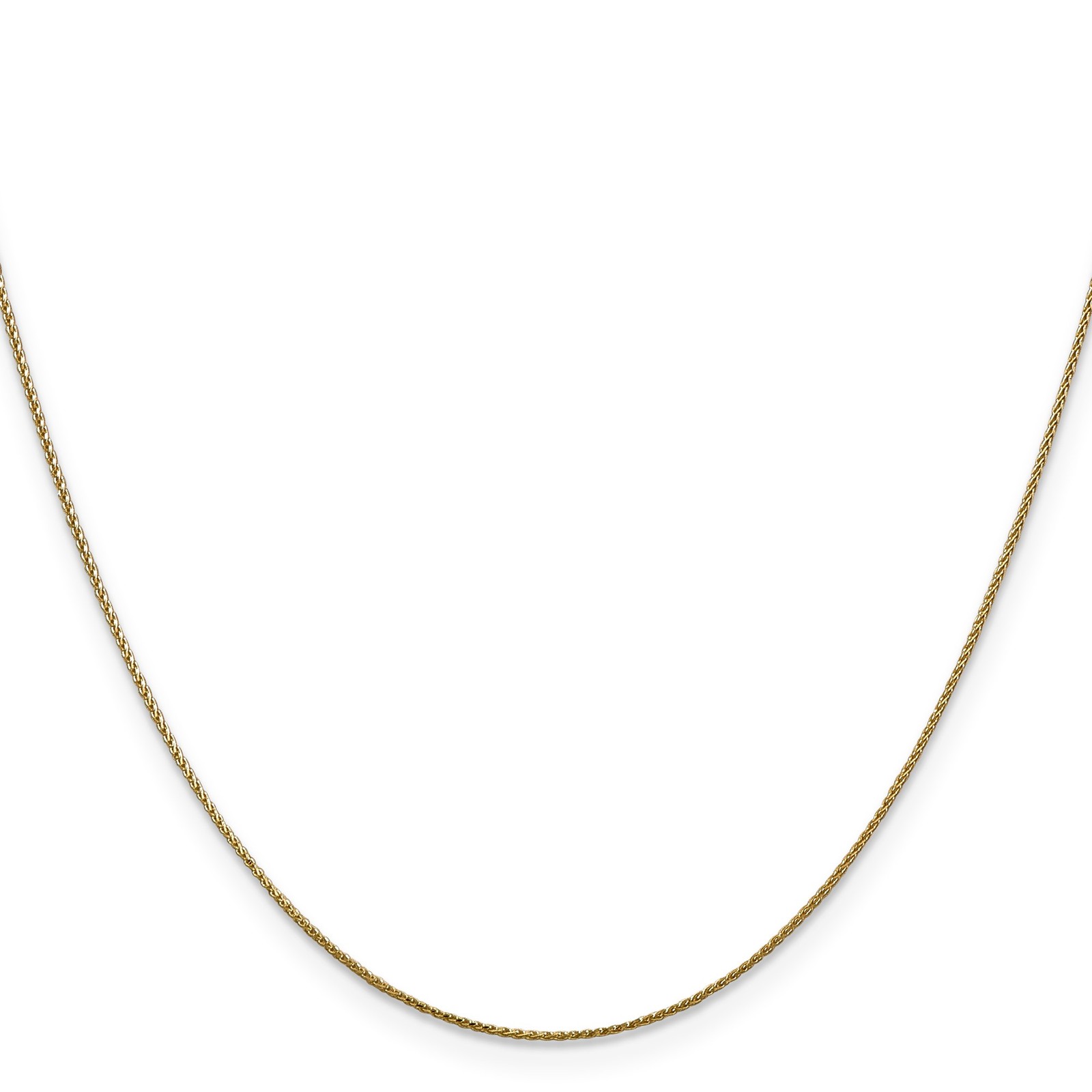 10K Yellow Gold 0.65mm Spiga (Wheat) Chain Necklace 24 Inch Mens Womens