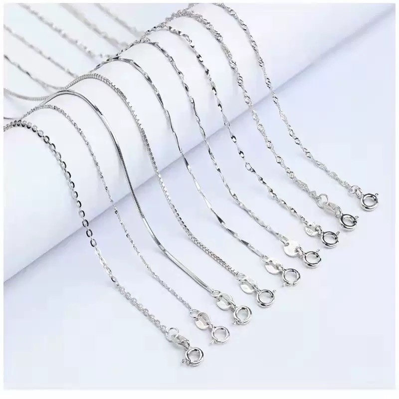 Real 925 Sterling Silver Necklace Chains For Pendants Fine Classic Style 16″-24″