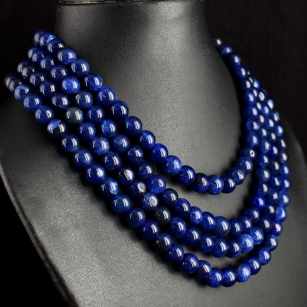 4 Strand 1123.00 Cts Iolite Stunning Beaded Best Necklace Jewelery RK 03 E732