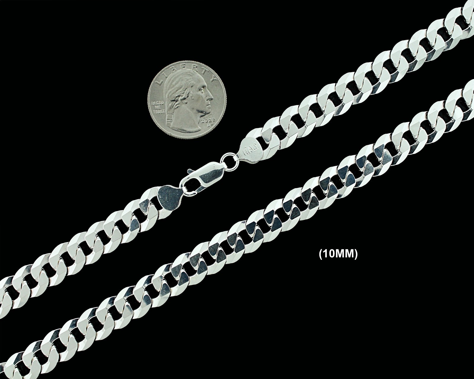 Real SOLID 925 Sterling Silver CURB CUBAN Chain Necklace or Bracelet Mens Womens