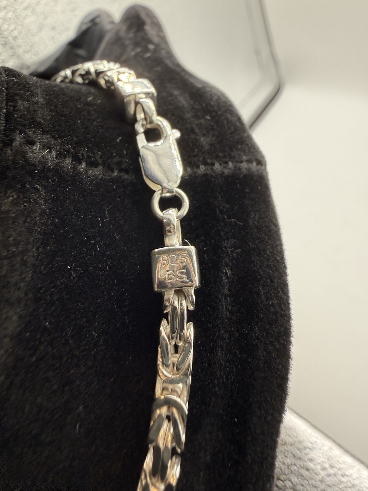 4mm Solid Sterling Silver 925 Byzantine Chain 22” Handmade High Polish