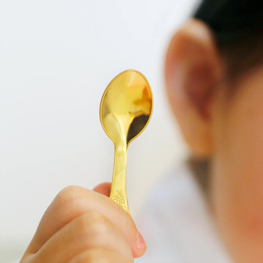 24K Gold Baby Spoon 3.75g | 99.99% Gold 1 don | Korean Doljanchi First Birthday