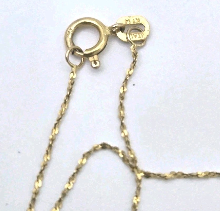 14k Italian Gold Twist Sparkle Delicate S-link Chain 20″ Necklace Fine Jewelry