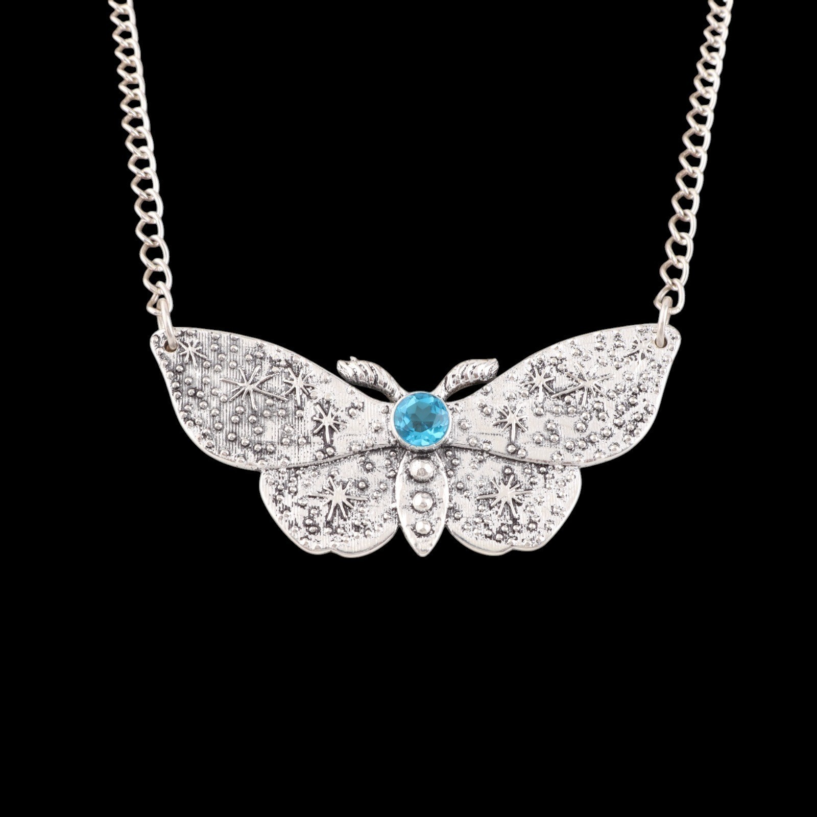 Handmade Natural Stones Blue Topaz 925 Silver Pendant