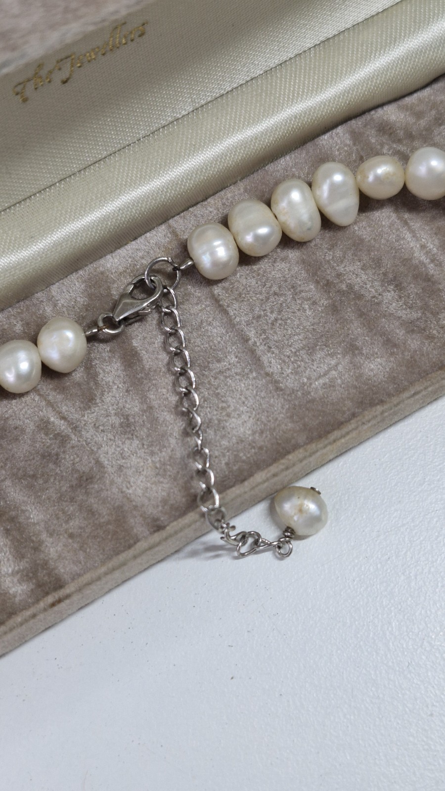 Cultured Freshwater Pear neclace Sterling Silver clasp high lustre boxed