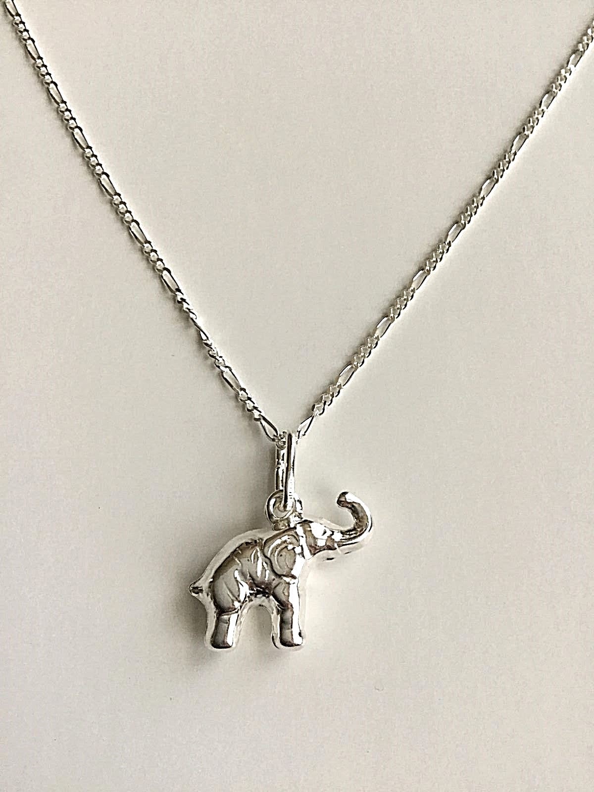 925 STERLING SILVER ELEPHANT NECKLACE 20″ LONG/CADENA ELEFANTE 925 PLATA-20X15mm