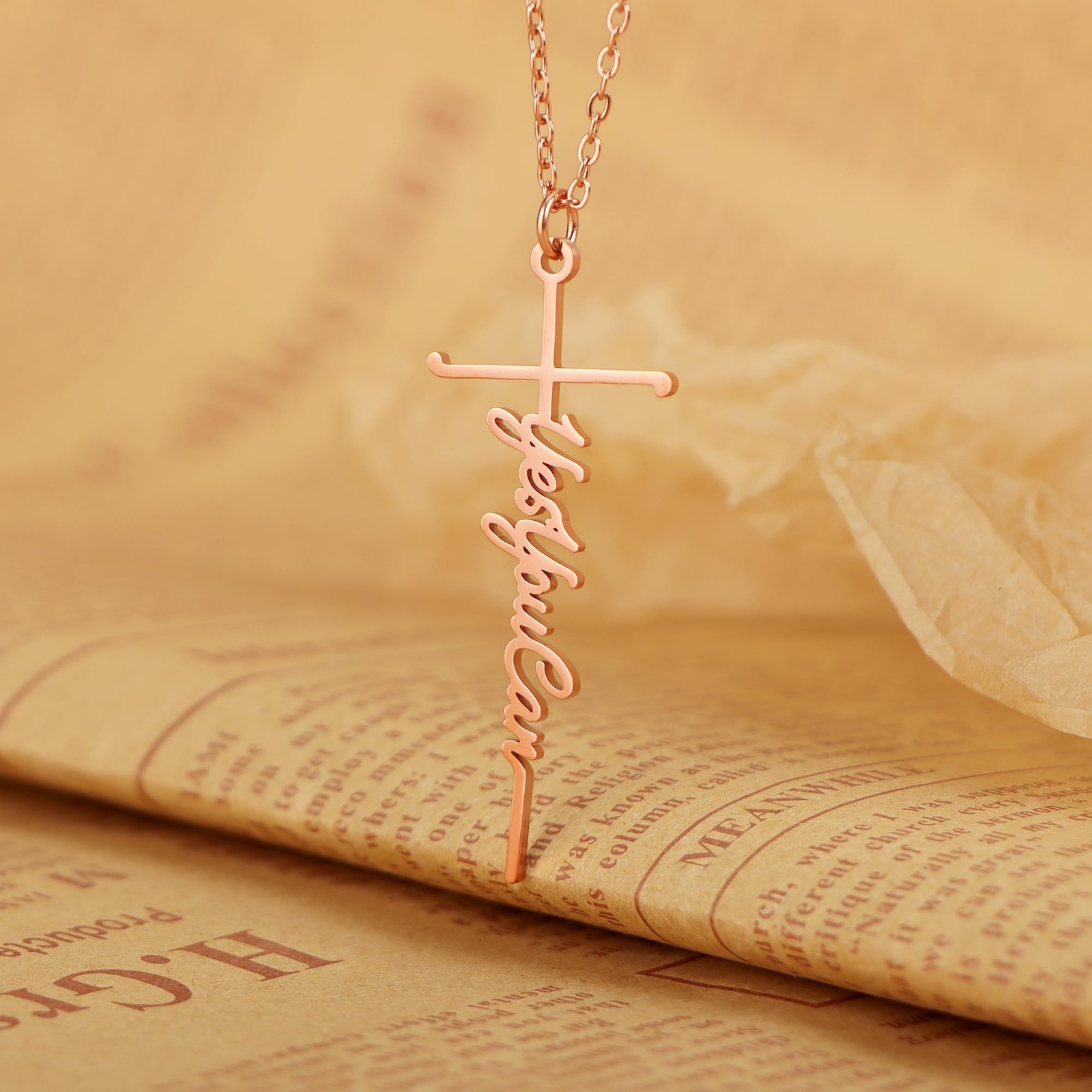 Yes You Can Necklace for Women – Rose Gold Plated Faith Warrior Bestie Grace Hop