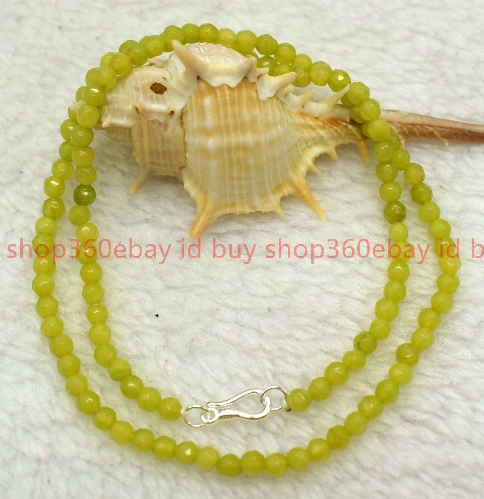 Natural Pretty 4mm Faceted Green Peridot Round Gemstone Beaded Necklace 16-28in
